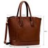 LS0090A - Brown Tote Bag With Long Strap