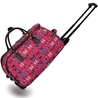 LS00308A - Coral Light Travel Holdall Trolley Luggage With Wheels - CABIN APPROVED