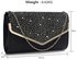 LSE00264 -  Black / Silver  Large Diamante Flap Clutch purse