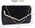 LSE00264 -  Black  Large Diamante Flap Clutch purse