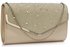 LSE00264 -  Nude Large Diamante Flap Clutch purse