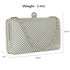 LSE00278 - Silver Crystal Beaded Evening Clutch Bag