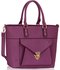LS00181A - Purple Twist Lock Shoulder Handbag