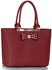 LS00326 - Burgundy Bow Tote Handbag