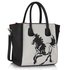 LS0061A - Black / White Horse Fashion Tote Bag