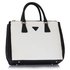 LS00260  - Black /White Grab Tote Handbag
