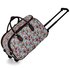 AGT00308 - Blue Owl Print Travel Holdall Trolley Luggage With Wheels - CABIN APPROVED