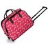 LS00309A - Pink Horse Print Travel Holdall Trolley Luggage With Wheels - CABIN APPROVED