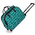 LS00309A - Emerald Horse Print Travel Holdall Trolley Luggage With Wheels - CABIN APPROVED
