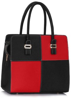 LS00289 - Black / Red  Fashion Tote Handbag