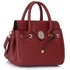 LS00301M - Burgundy Twist Lock Flap Grab Shoulder Bag