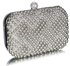 LSE00283 - Wholesale & B2B Silver Beaded Pearl Rhinestone Clutch Bag Supplier & Manufacturer