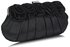 LSE00287 - Wholesale & B2B Black Flower Design Satin Evening Bag Supplier & Manufacturer