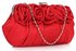 LSE00287 - Red Flower Design Satin Evening Bag