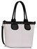 LS00344 - Black / White Studded Shoulder Handbag