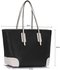 LS0088A - Black / White Women's Large Tote Bag