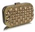 LSE00284 -  Gold Sparkly Crystal Evening Clutch Bag