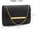 LSE00293 -  Black Large Flap Clutch purse