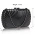 LSE00294- Black Hard Case Clutch Bag