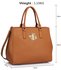 LS00349  - Wholesale & B2B Brown Tote Handbag Supplier & Manufacturer