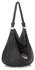 LS00357  - Black Zip Top Hobo Bag
