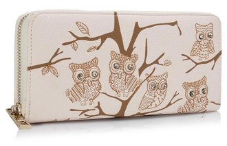 LSP1046 - Ivory Owl Design Purse/Wallet