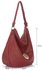 LS00357  - Burgundy Zip Top Hobo Bag