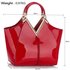 LS00302 - Red Patent Metal Frame Tote