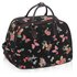 AGT00309C - Black Butterfly Print Travel Holdall Trolley Luggage With Wheels - CABIN APPROVED
