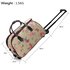 AGT00308C - Beige Butterfly Print Travel Holdall Trolley Luggage With Wheels - CABIN APPROVED