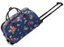 AGT00308C - Wholesale & B2B Navy Butterfly Print Travel Holdall Trolley Luggage With Wheels - CABIN APPROVED Supplier & Manufacturer