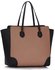 LS00351 - Black / Nude Women's Large Tote Bag