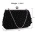 LSE00296 - Black Vintage Beads Pearls Crystals Evening Clutch Bag