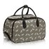 LS00308E - Grey Horse Print Travel Holdall Trolley Luggage With Wheels - CABIN APPROVED