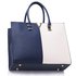 LS00319C - Navy / White Fashion Tote Handbag