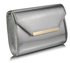 LSE00293 -  Silver  Large Flap Clutch purse