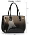 LS00245 - Grey Patent Two-Tone Handbag With Buckle Detail