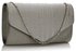 LSE0070 (NEW) - Grey Diamante Design Evening Flap Over Party Clutch Bag