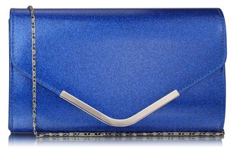 LSE00266 -  Blue Large Flap Clutch purse