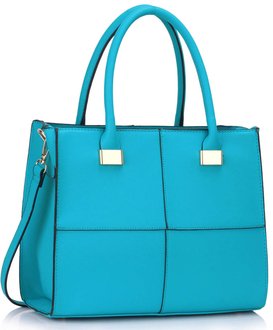 LS00153M - Teal Fashion Tote Handbag