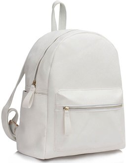 LS00186A  - White Backpack Rucksack School Bag