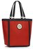 LS00401 - Wholesale & B2B Red Fashion Tote With Stunning Metal Work Supplier & Manufacturer