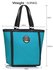 LS00401 - Teal Fashion Tote With Stunning Metal Work
