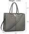 LS00319C - Grey Fashion Tote Handbag