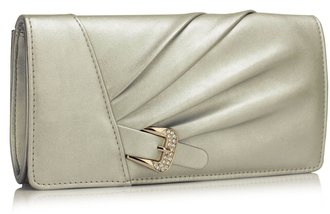 LSE00304 - Wholesale & B2B Silver Sparkly Crystal Satin Evening Bag Supplier & Manufacturer