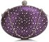 LSE00311 - Purple Diamante Design Evening Clutch Bag
