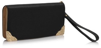 LSP1072 - Black Purse/Wallet with Metal Decoration
