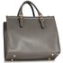 LS00366  - Wholesale & B2B Grey / Nude Front Pocket Grab Tote Handbag Supplier & Manufacturer