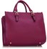 LS00366  - Burgundy Front Pocket Grab Tote Handbag