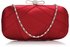 LSE00258 - Red Satin Clutch Evening Bag
